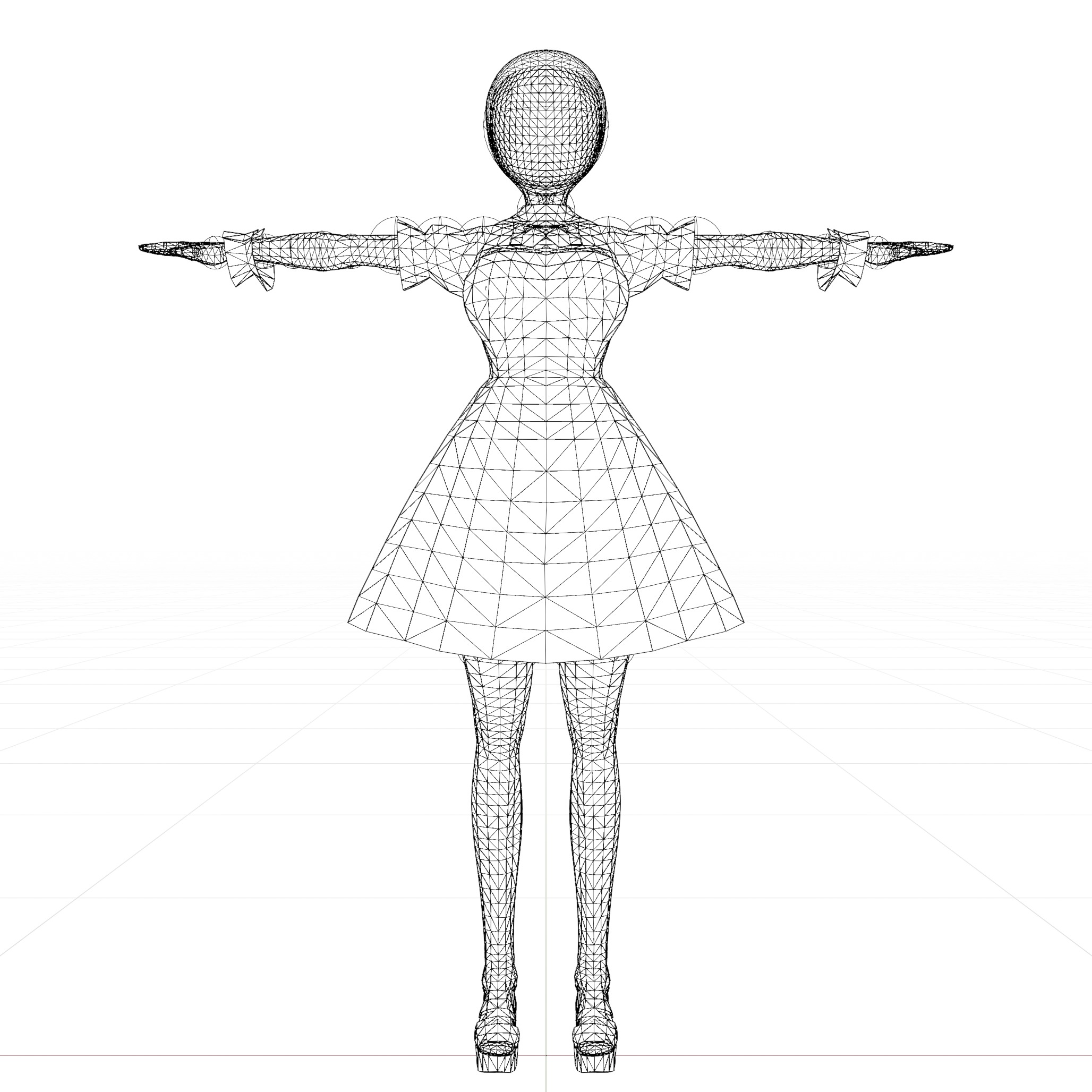 Anime Maid Rigged Character Model - VR Chat 3D model_14