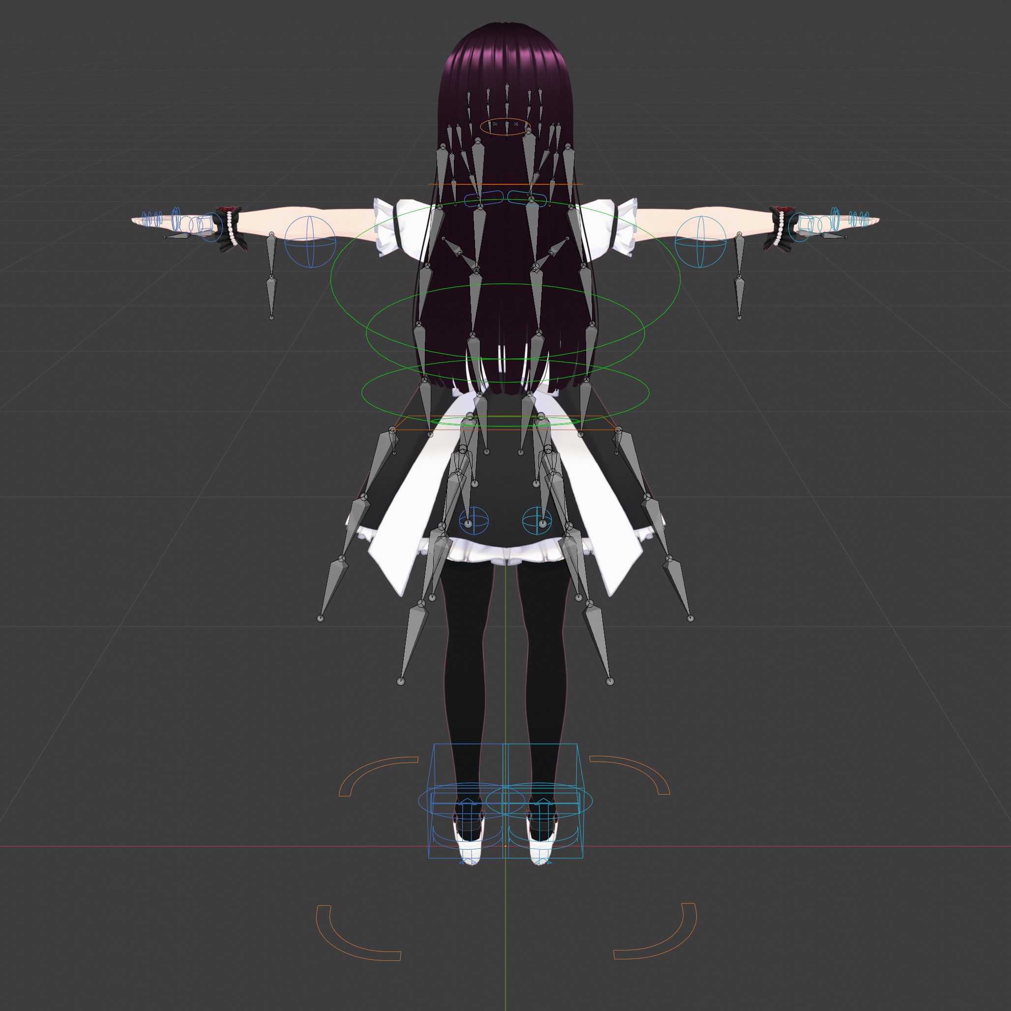 Anime Maid Rigged Character Model - VR Chat 3D model_7