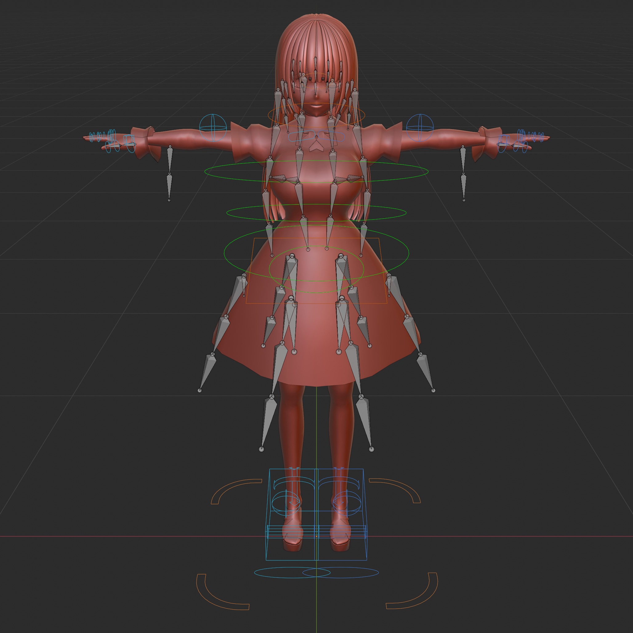 Anime Maid Rigged Character Model - VR Chat 3D model_10