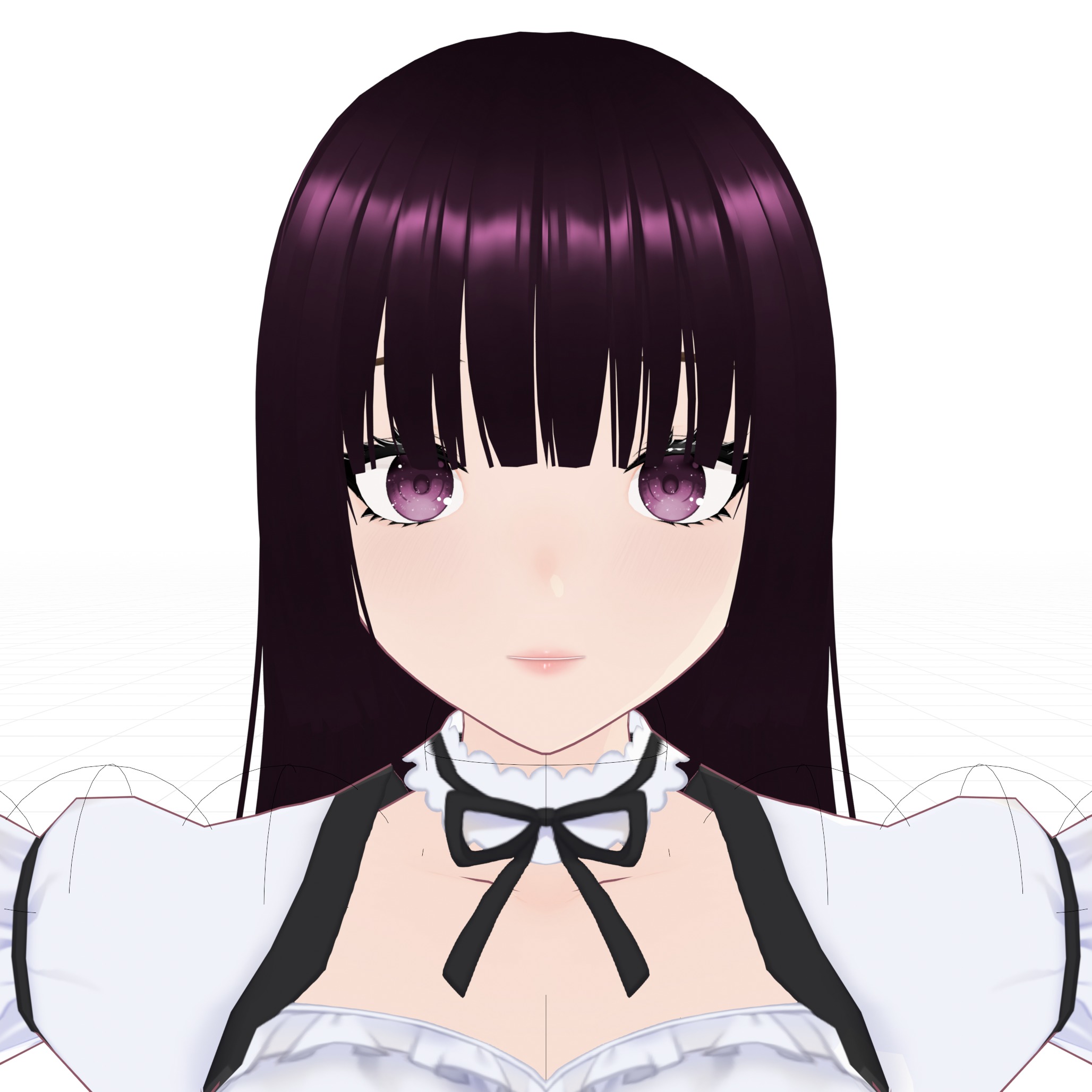 Anime Maid Rigged Character Model - VR Chat 3D model_5
