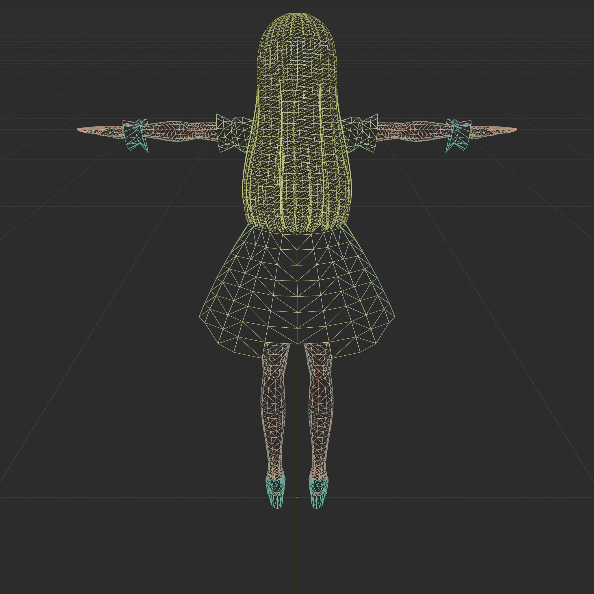 Anime Maid Rigged Character Model - VR Chat 3D model_13