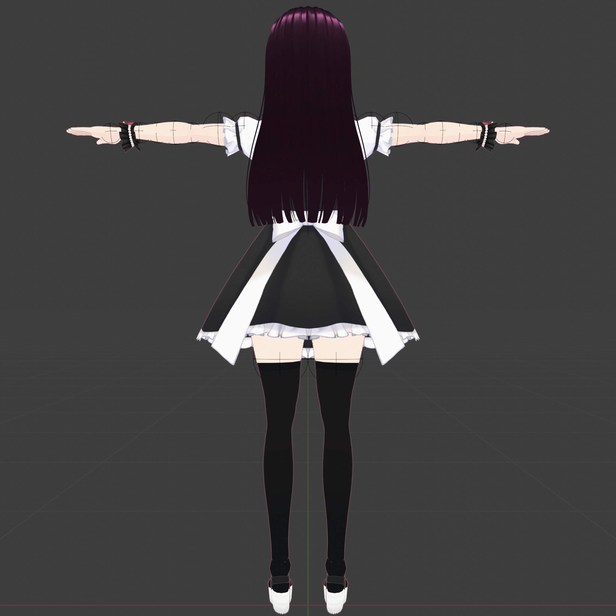 Anime Maid Rigged Character Model - VR Chat 3D model_4