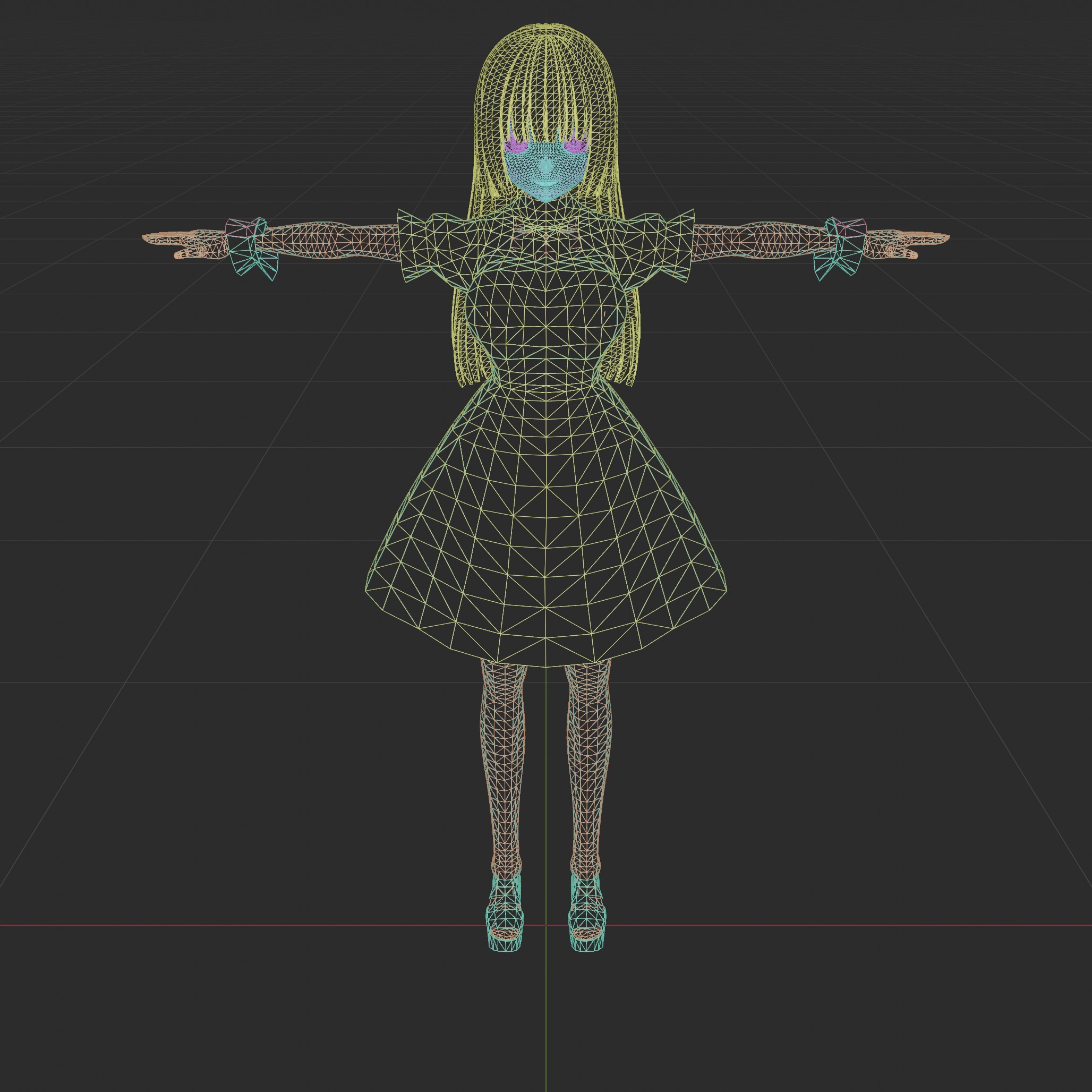 Anime Maid Rigged Character Model - VR Chat 3D model_12