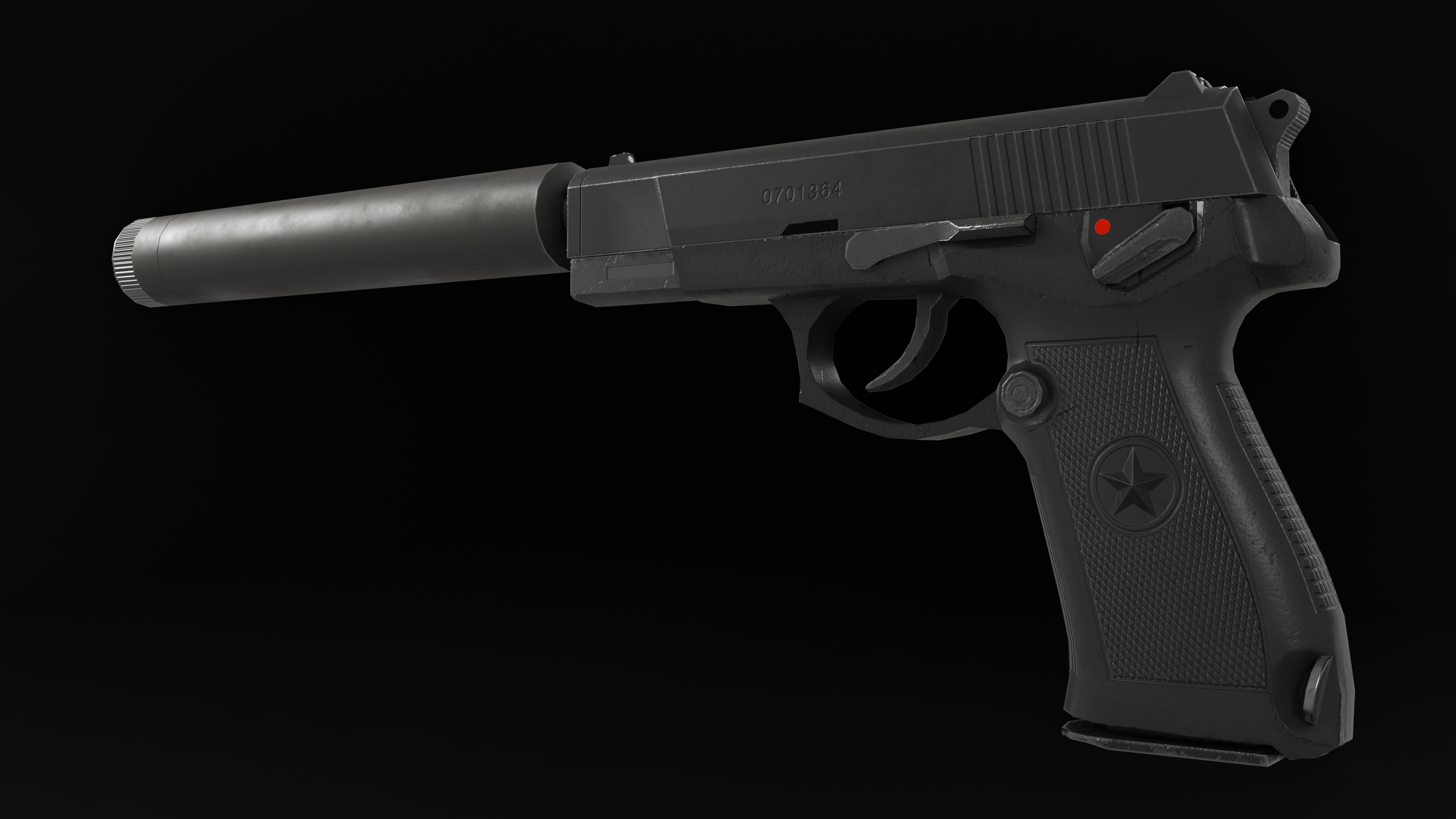 Low Poly Chinese QSZ-92 Pistol Low-poly 3D model_1