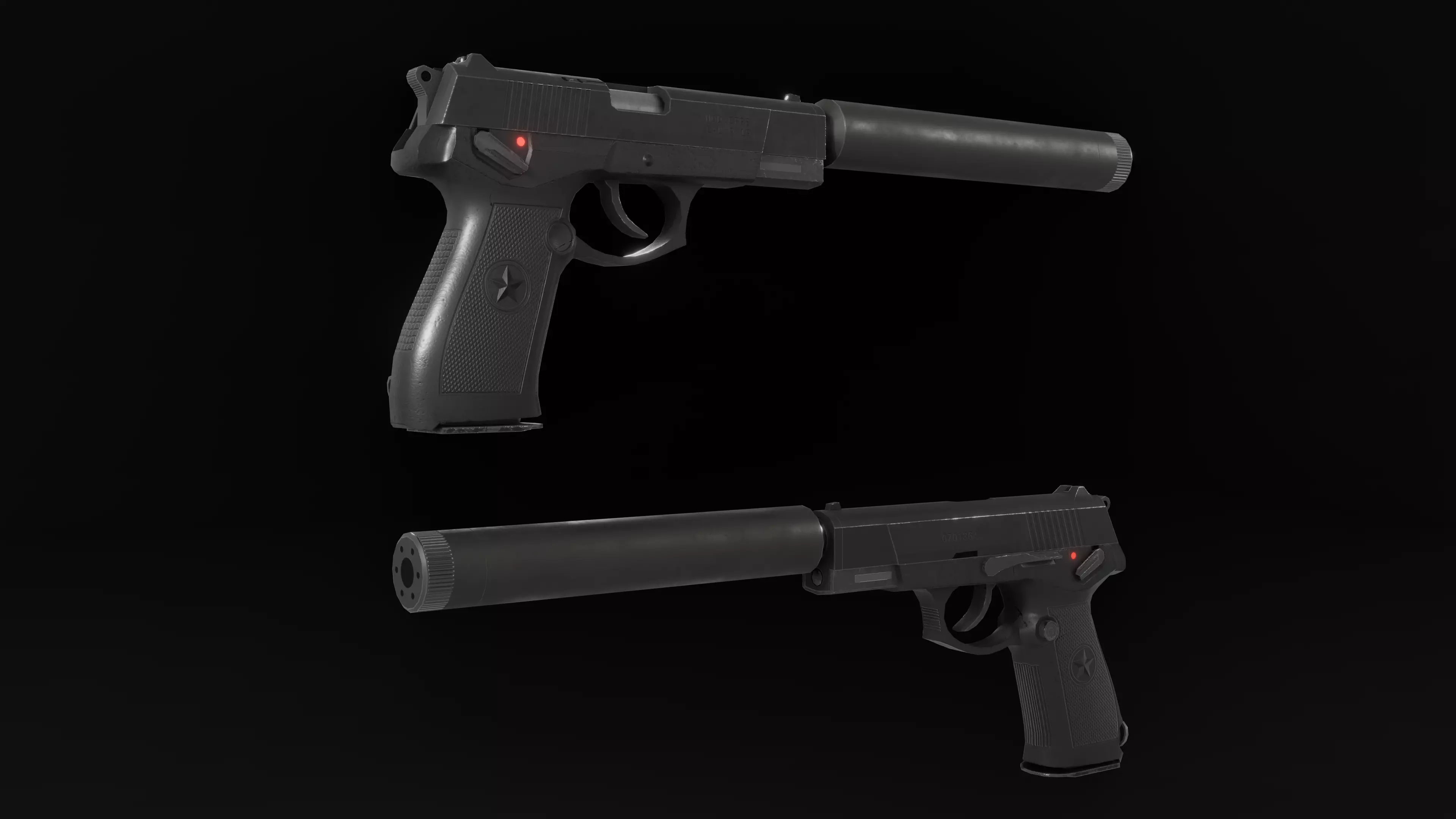 Low Poly Chinese QSZ-92 Pistol Low-poly 3D model_0