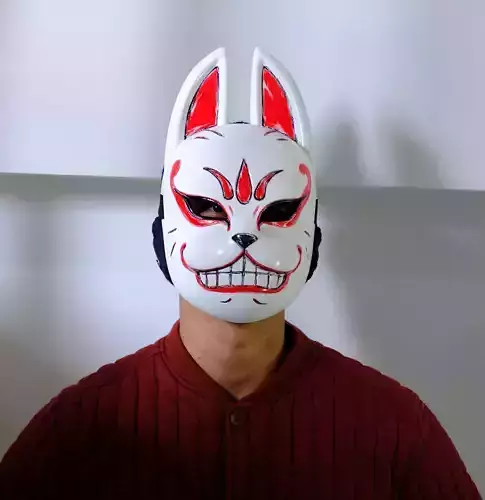 Genba Kazama Cosplay Mask - The Elusive Samurai Fox Mask