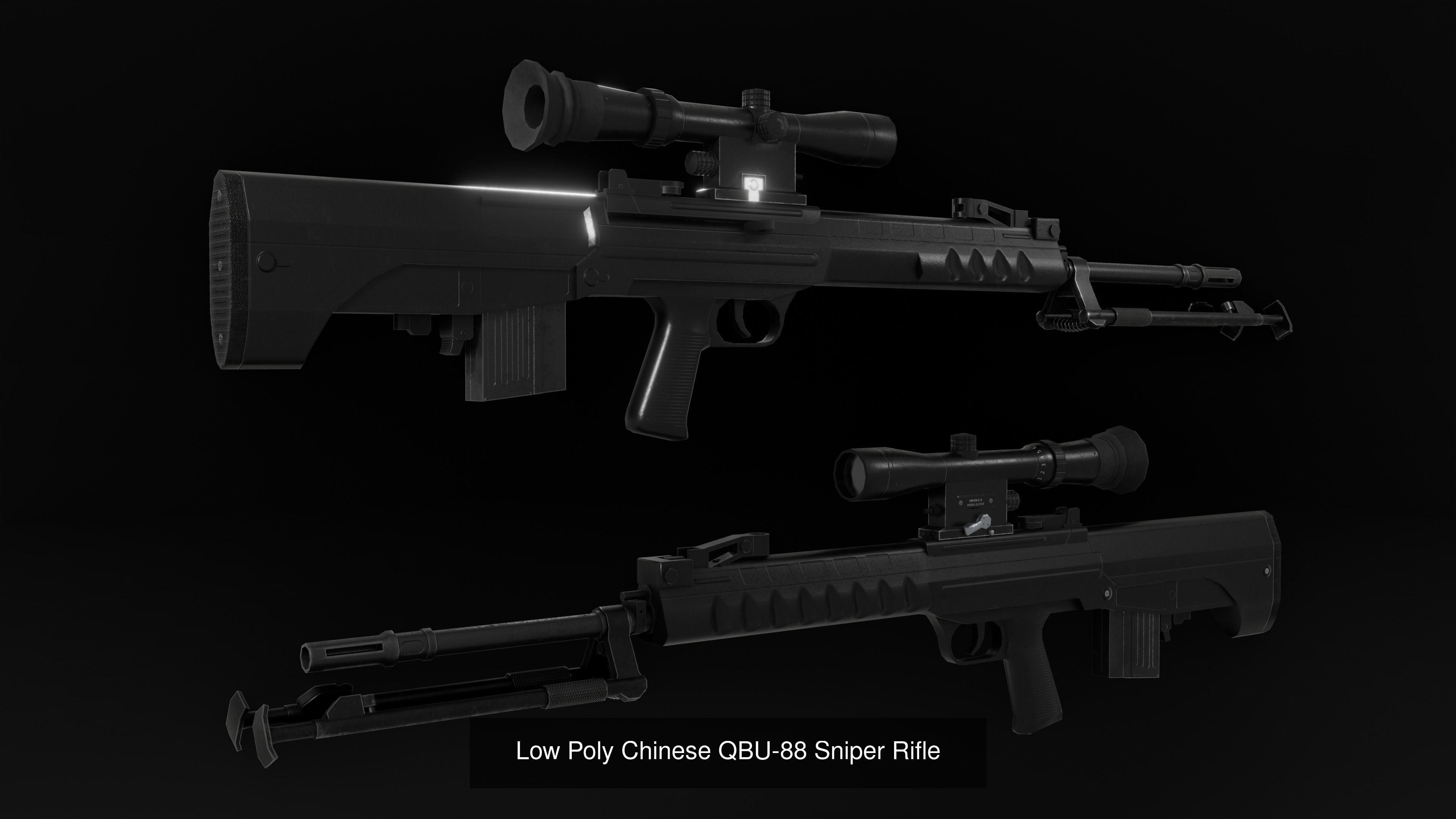 Low Poly Chinese Weapons Pack 3D Model Collection_3
