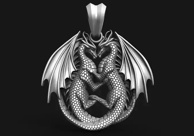 Dragon Love pendant 3D print model