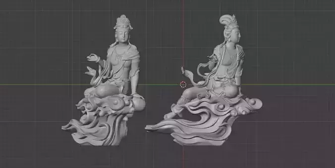 Avalokiteshvara sits on the clouds