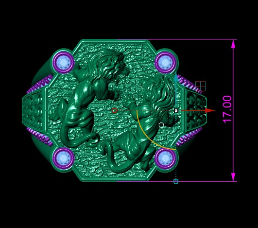 Lion Two Ring  3D print model 3D print model_10