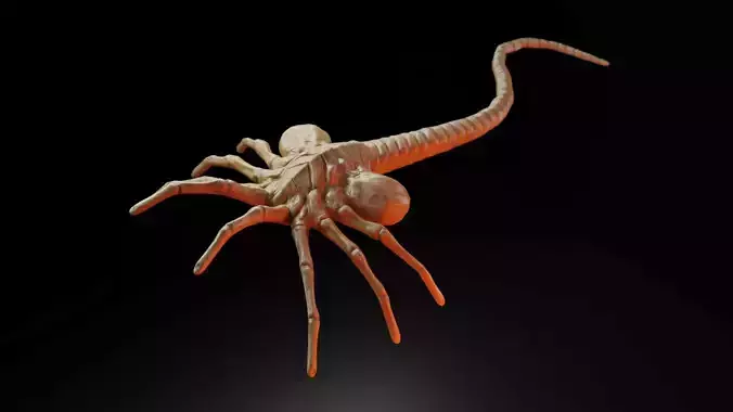 Alien Facehugger Low poly Low-poly 3D model