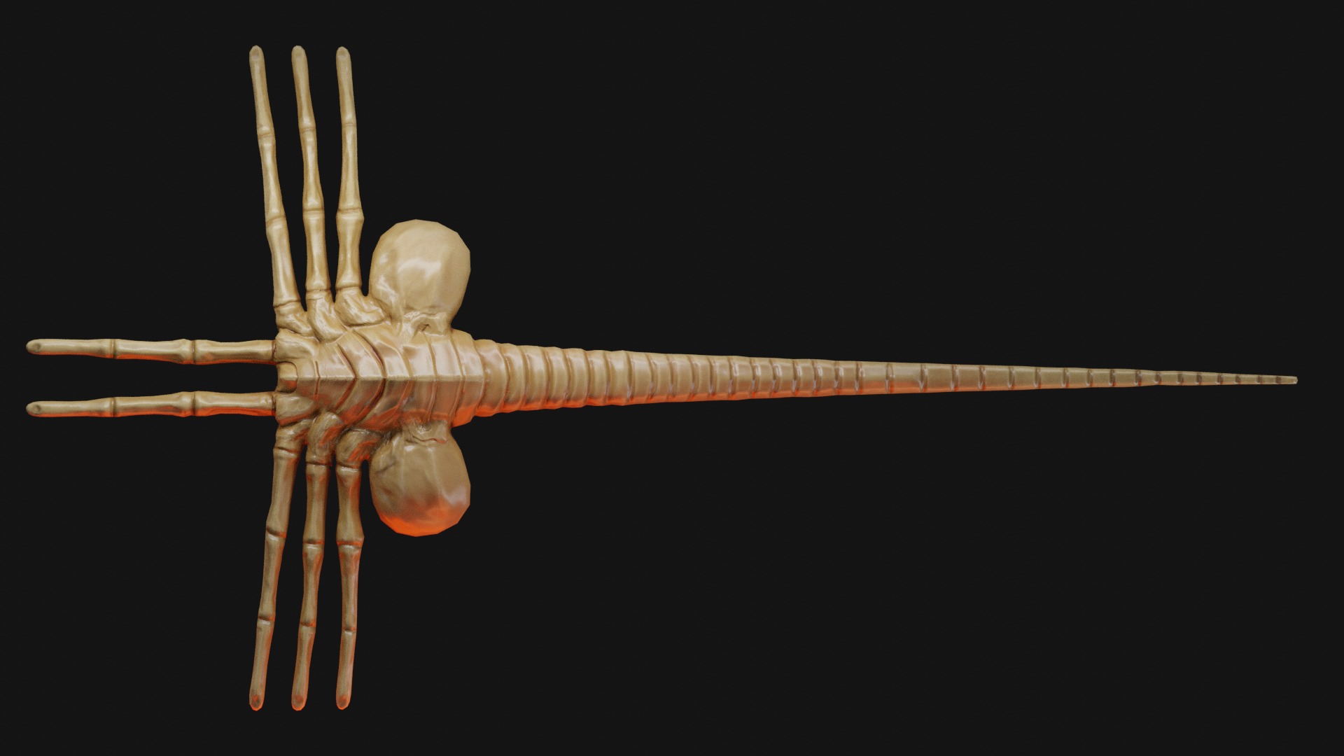 Alien Facehugger Low poly Low-poly 3D model_2