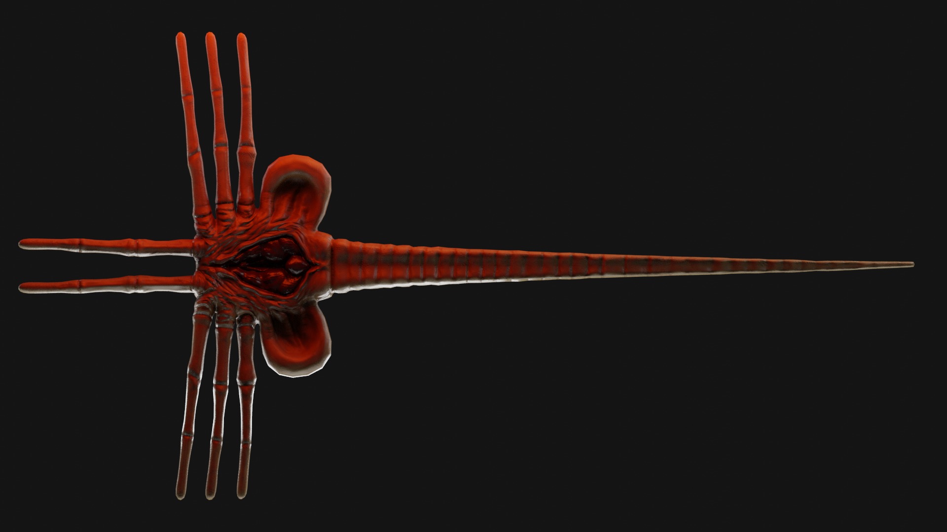 Alien Facehugger Low poly Low-poly 3D model_4