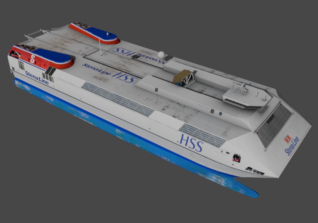  High-speed craft Stena Explorer Low-poly 3D model_1