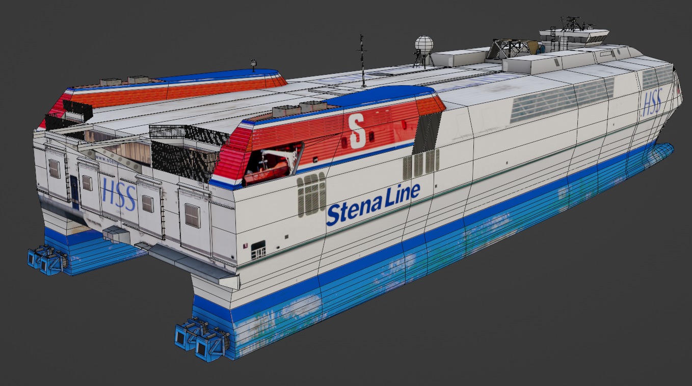  High-speed craft Stena Explorer Low-poly 3D model_8