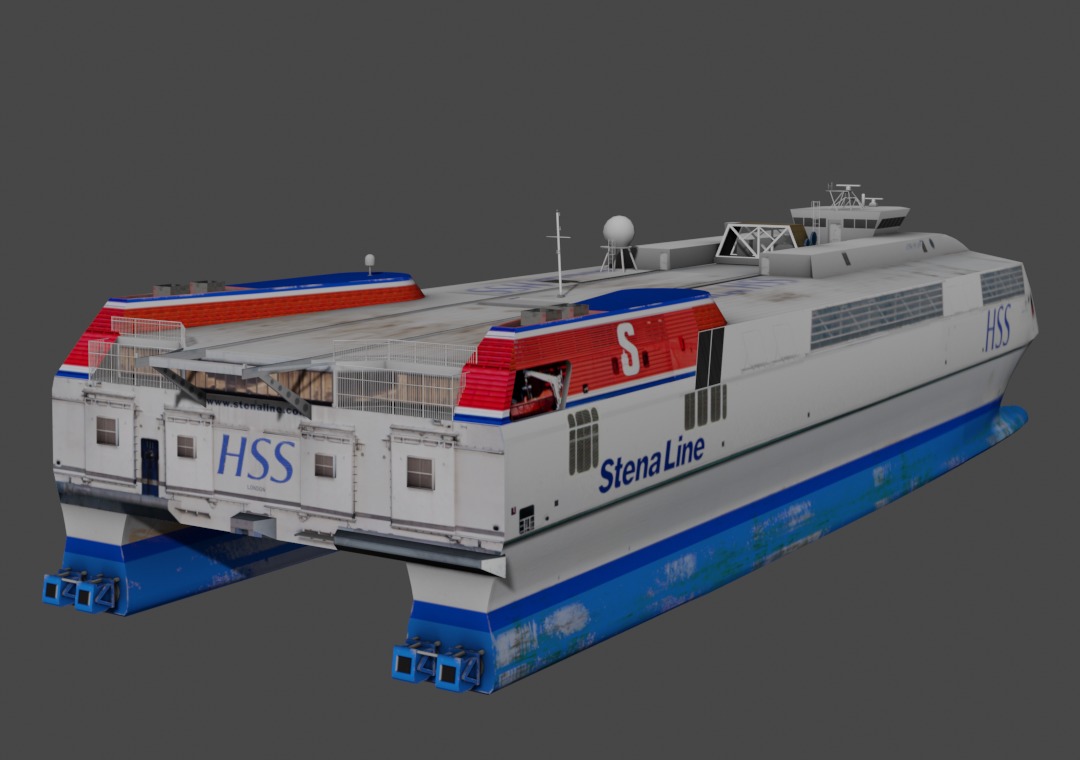  High-speed craft Stena Explorer Low-poly 3D model_2