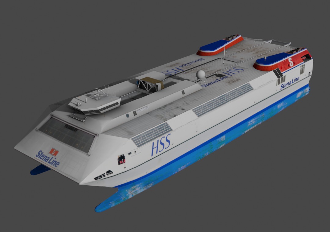  High-speed craft Stena Explorer Low-poly 3D model_5