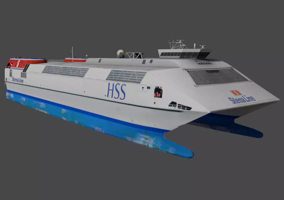  High-speed craft Stena Explorer Low-poly 3D model_0