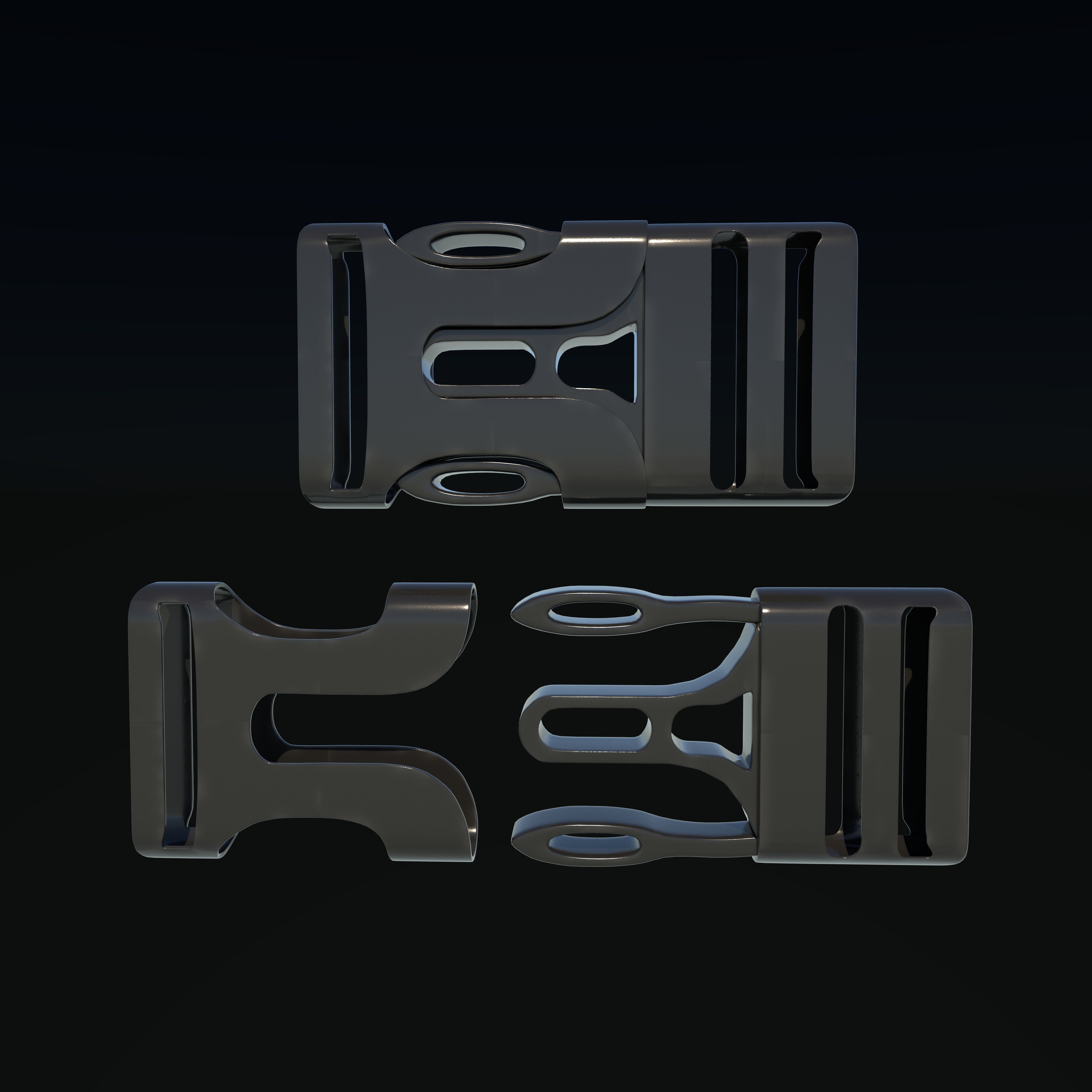 Plastic Buckle  3D model_2