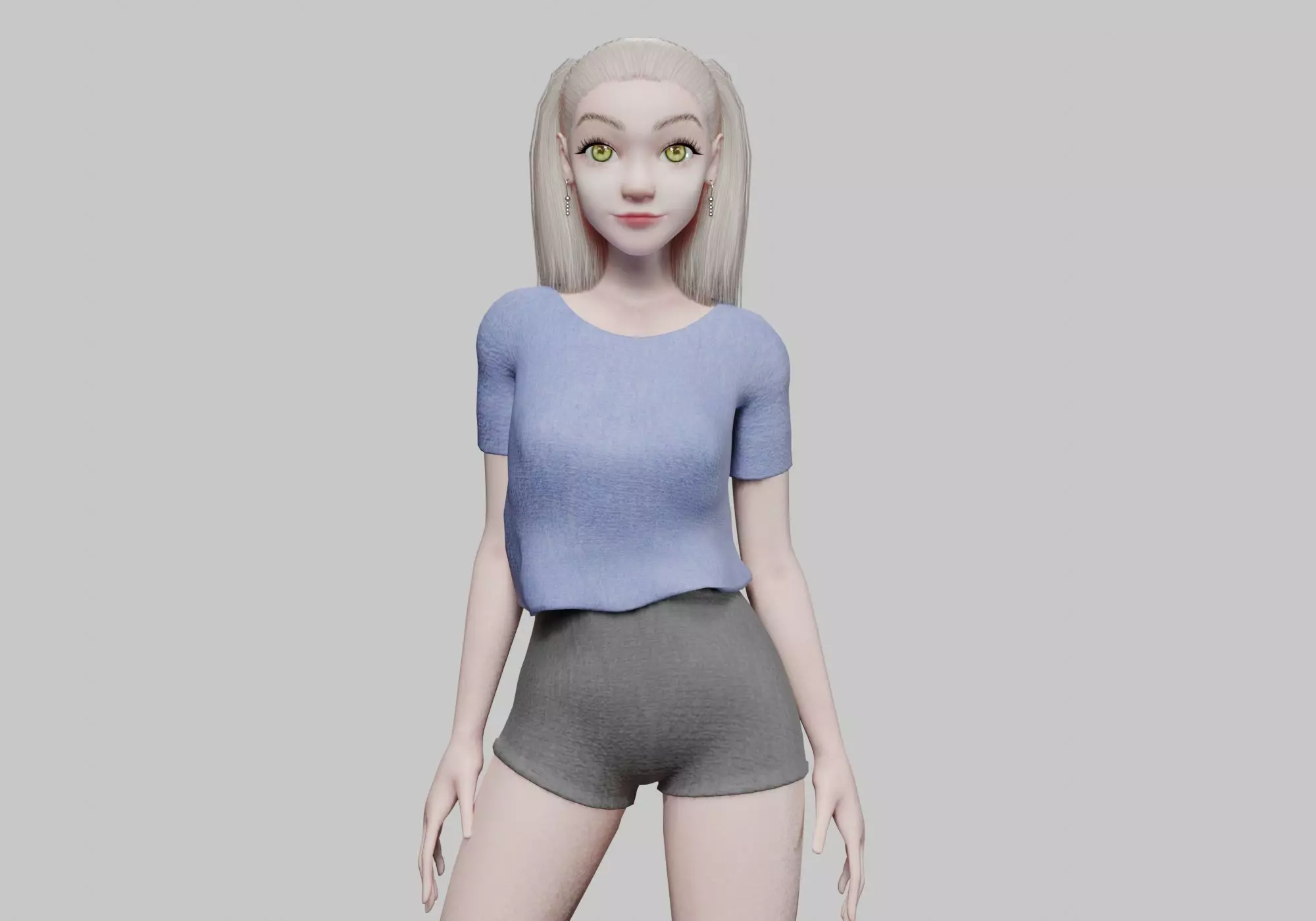 Pretty Cartoon woman V23924 Low-poly 3D model