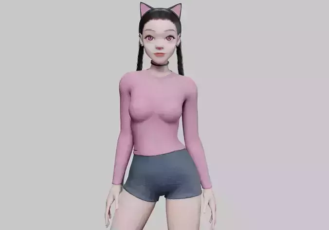 cute stylized woman V30109 