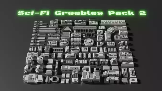 Sci-Fi Greebles Pack 2 3D model