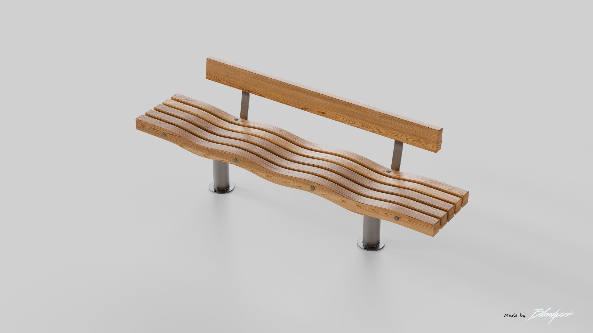 SERPENTINE FIVE SLAT BENCH AND SEAT 3D model_15