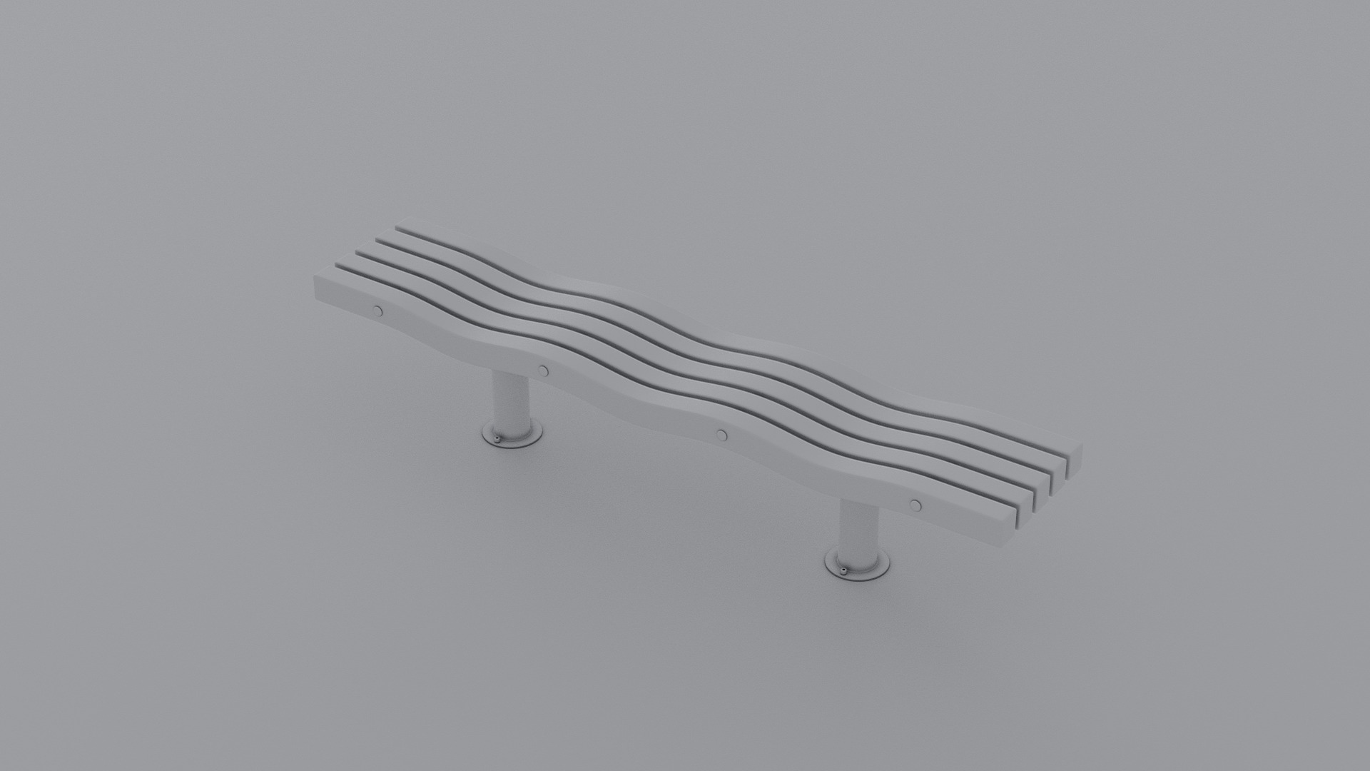 SERPENTINE FIVE SLAT BENCH AND SEAT 3D model_26