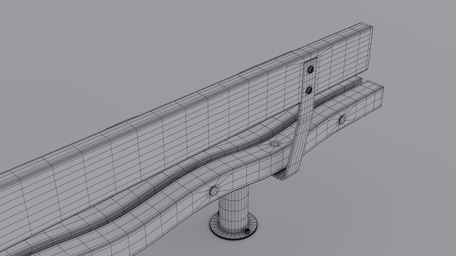 SERPENTINE FIVE SLAT BENCH AND SEAT 3D model_30