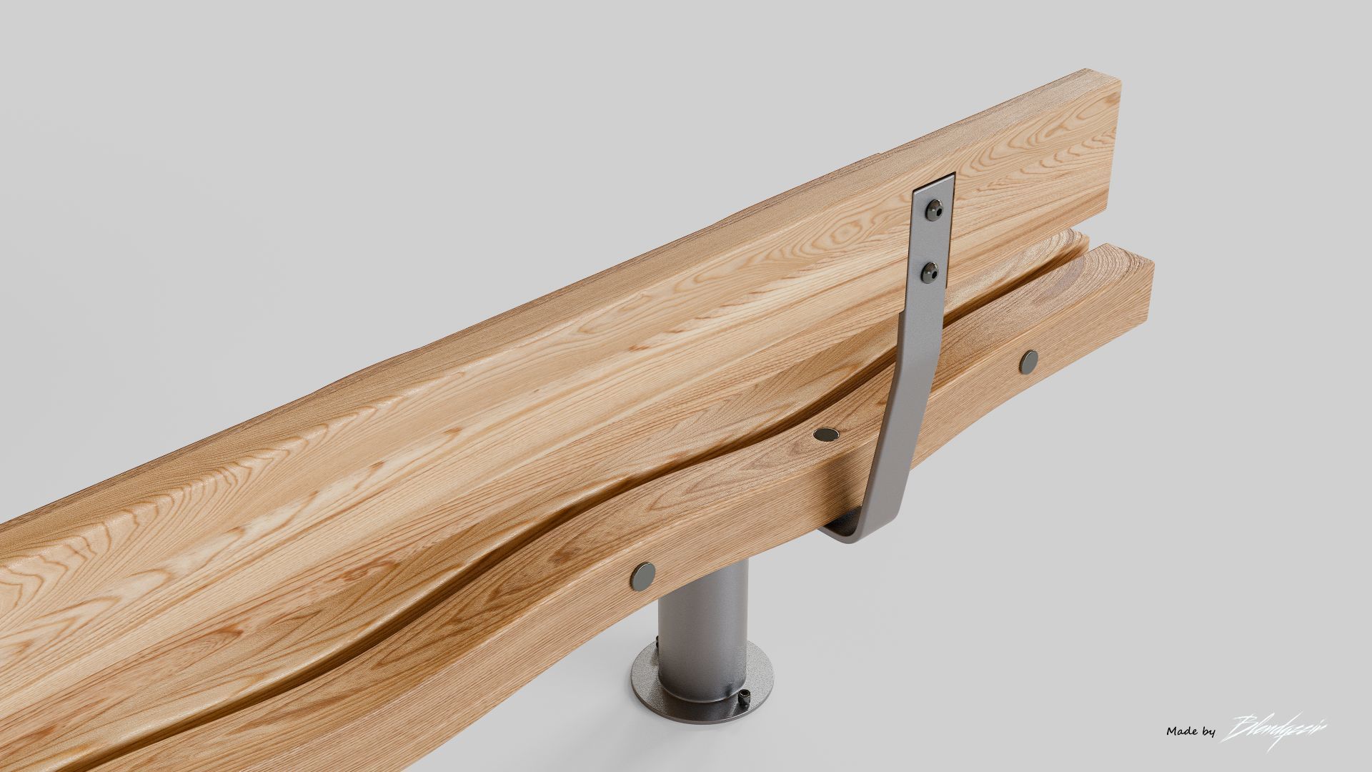 SERPENTINE FIVE SLAT BENCH AND SEAT 3D model_13