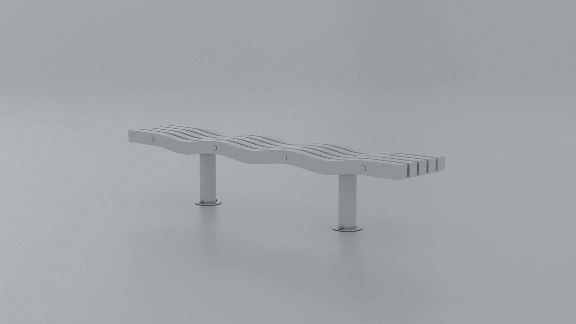 SERPENTINE FIVE SLAT BENCH AND SEAT 3D model_22
