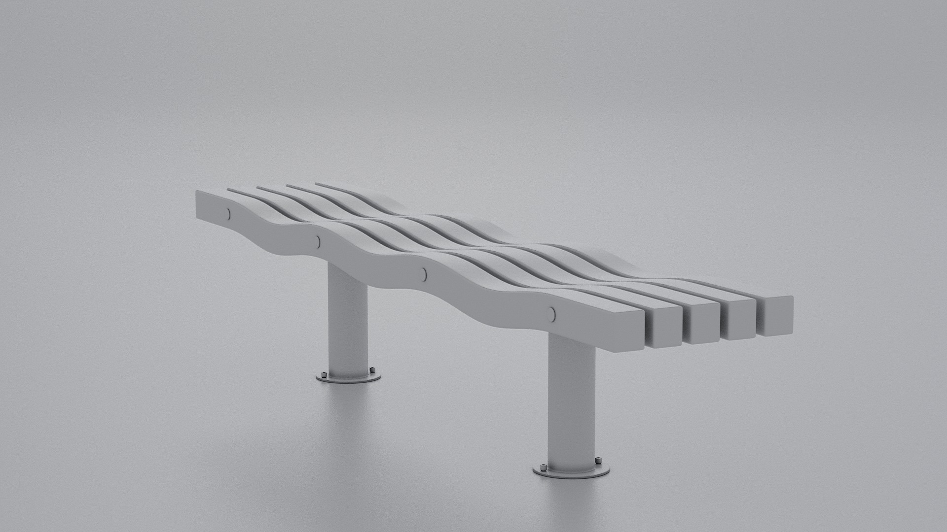 SERPENTINE FIVE SLAT BENCH AND SEAT 3D model_23