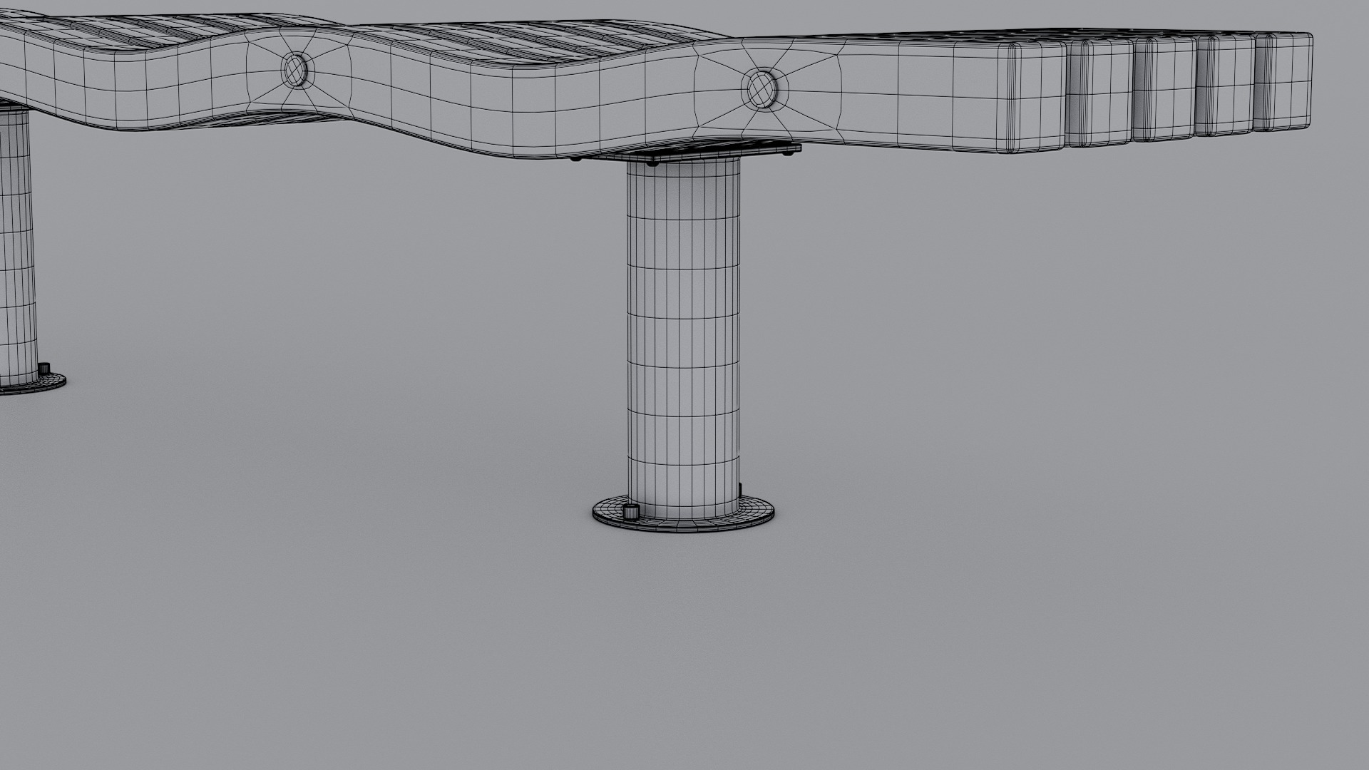 SERPENTINE FIVE SLAT BENCH AND SEAT 3D model_20