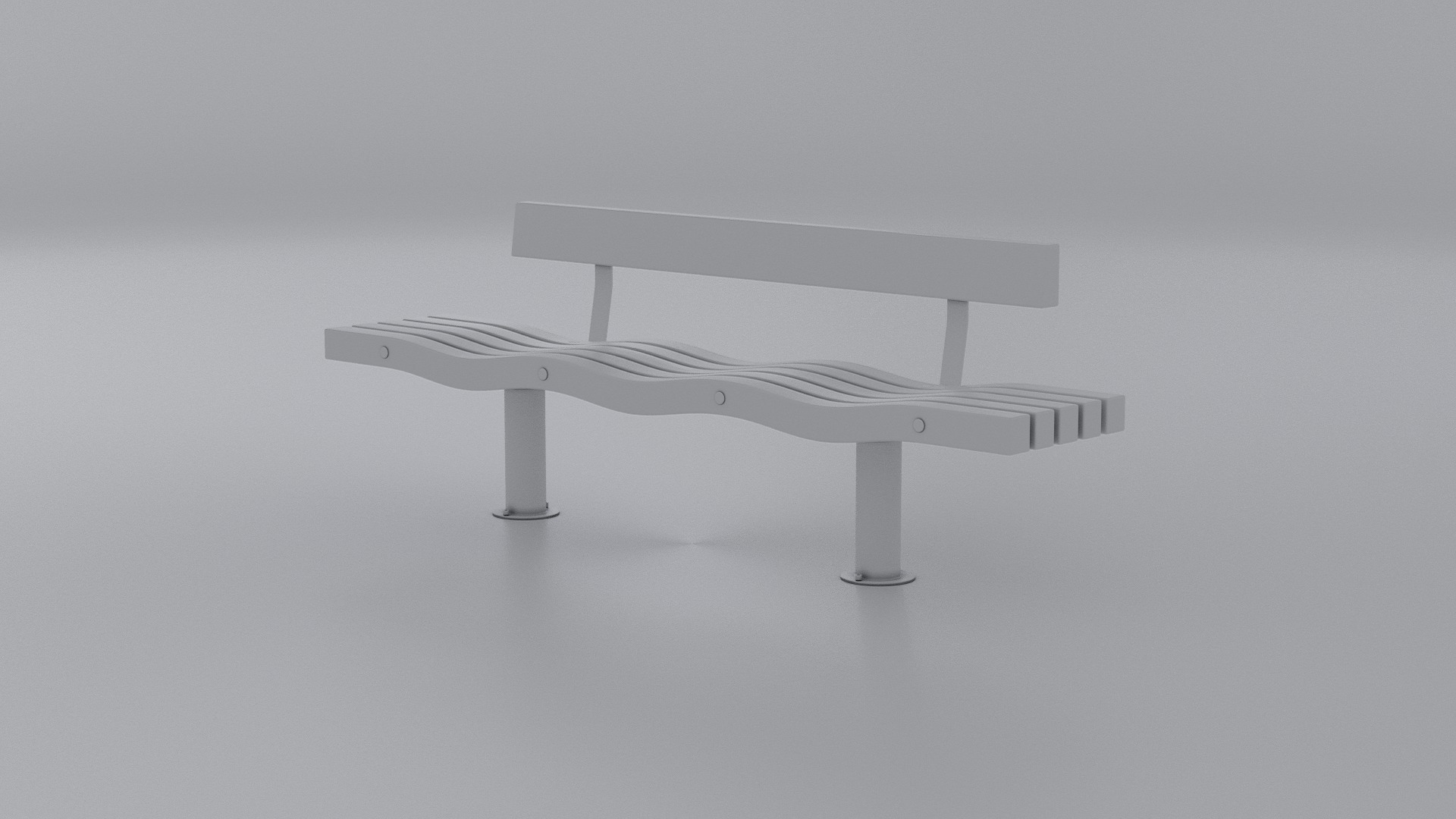 SERPENTINE FIVE SLAT BENCH AND SEAT 3D model_33