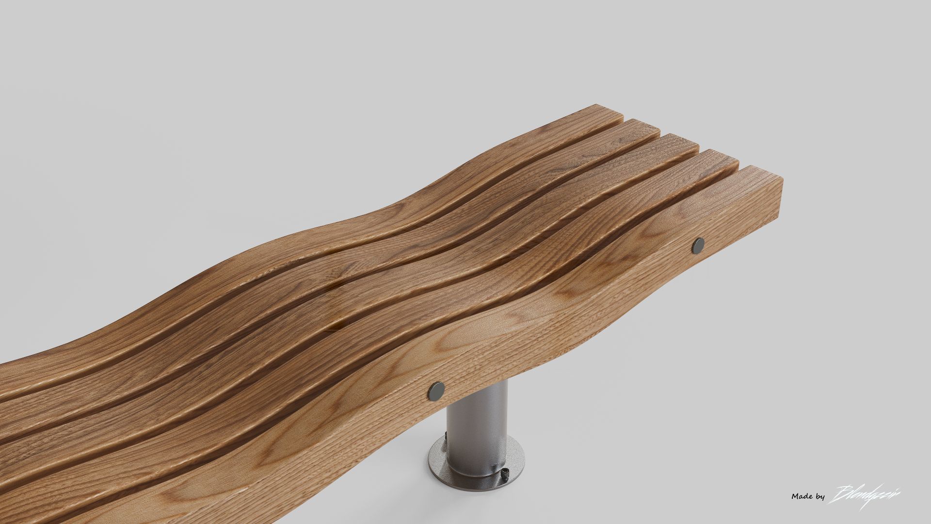 SERPENTINE FIVE SLAT BENCH AND SEAT 3D model_7