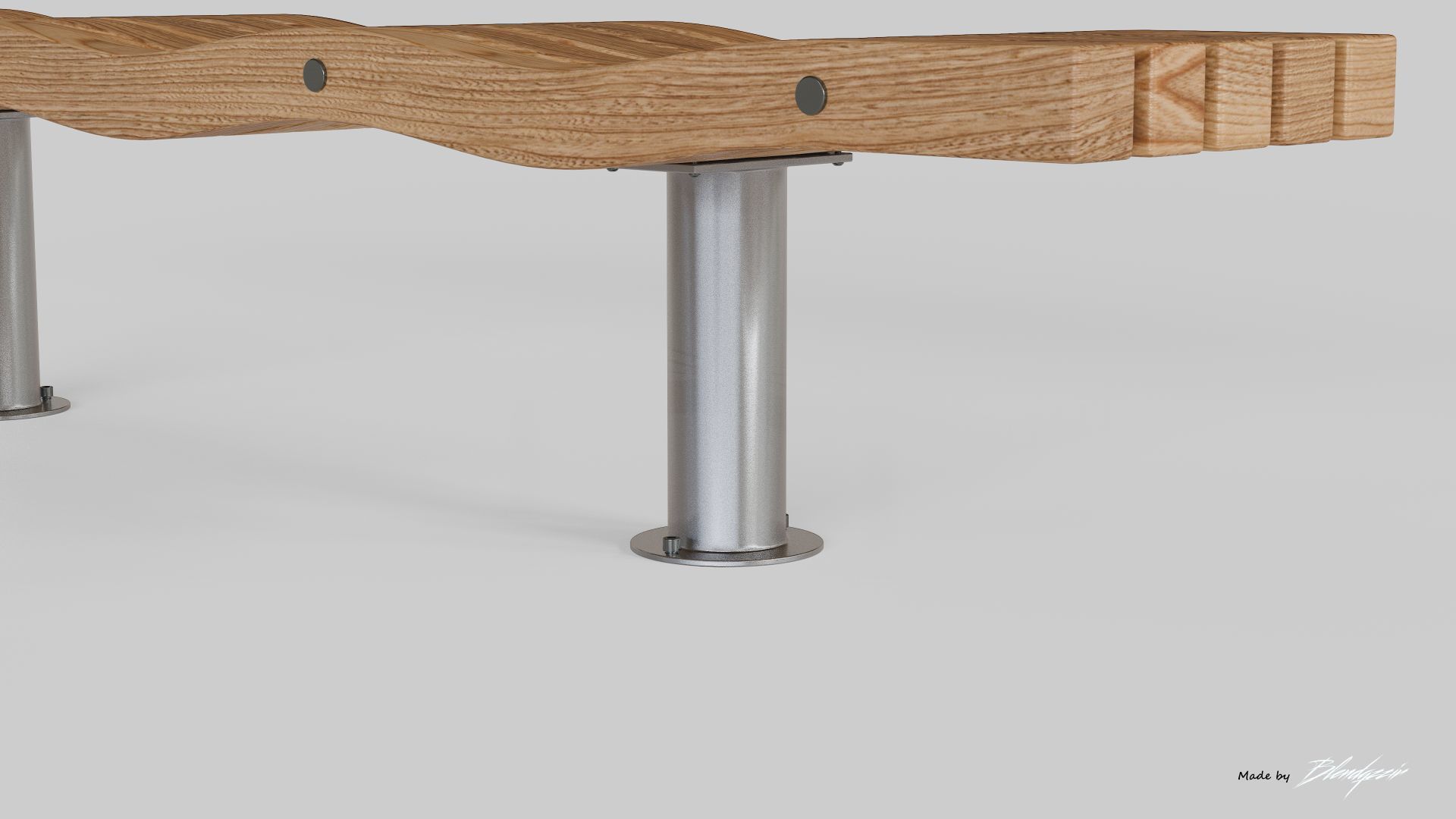 SERPENTINE FIVE SLAT BENCH AND SEAT 3D model_8