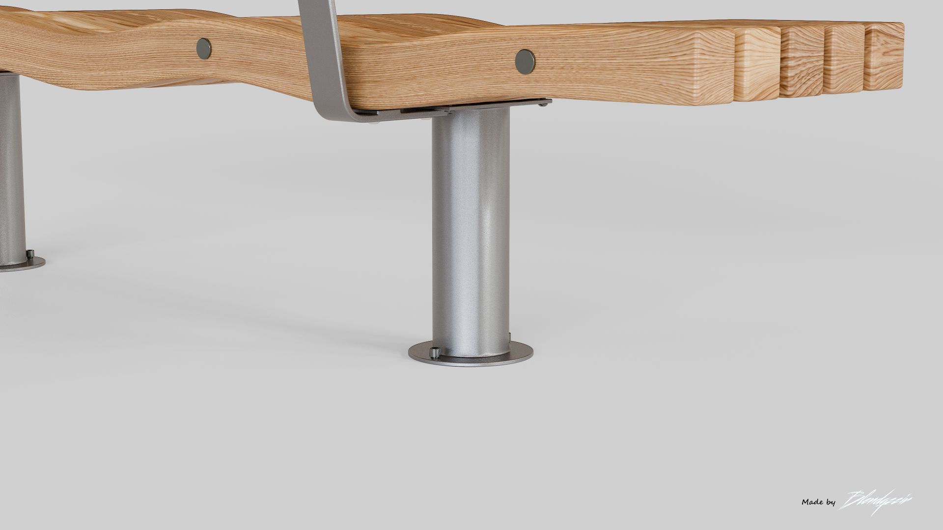 SERPENTINE FIVE SLAT BENCH AND SEAT 3D model_14