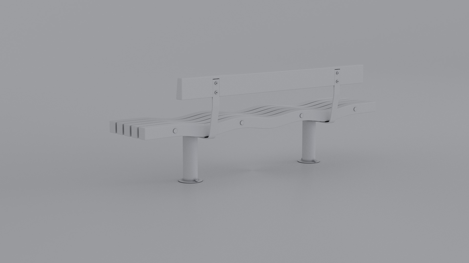 SERPENTINE FIVE SLAT BENCH AND SEAT 3D model_35