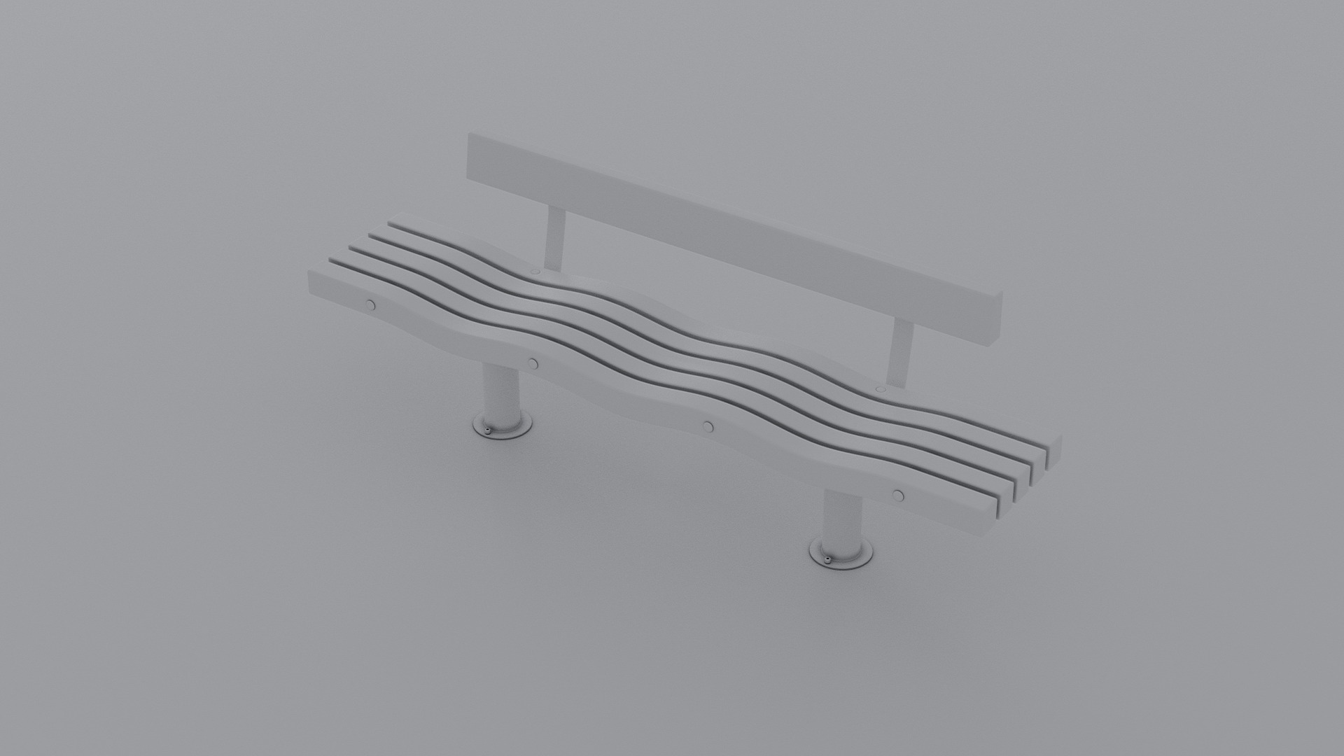SERPENTINE FIVE SLAT BENCH AND SEAT 3D model_38