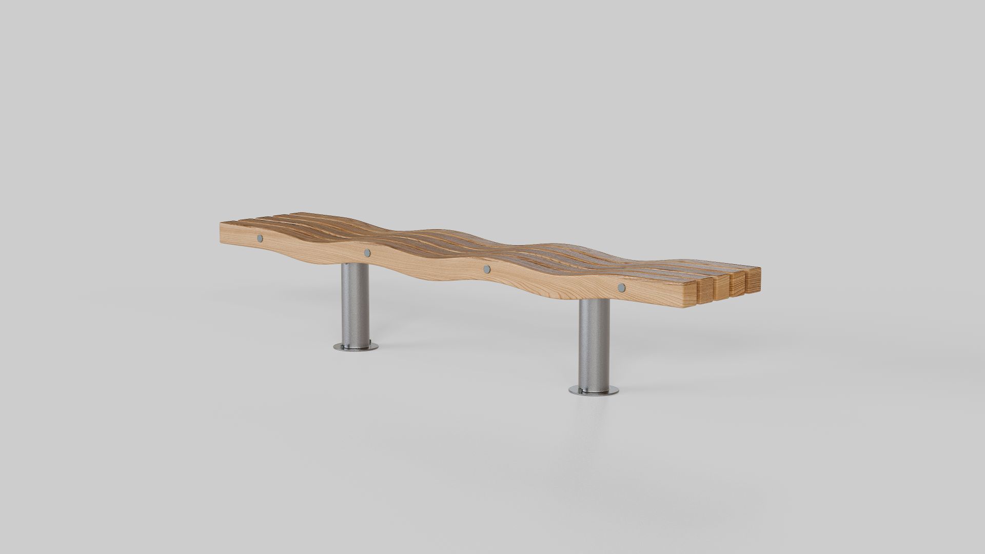 SERPENTINE FIVE SLAT BENCH AND SEAT 3D model_3