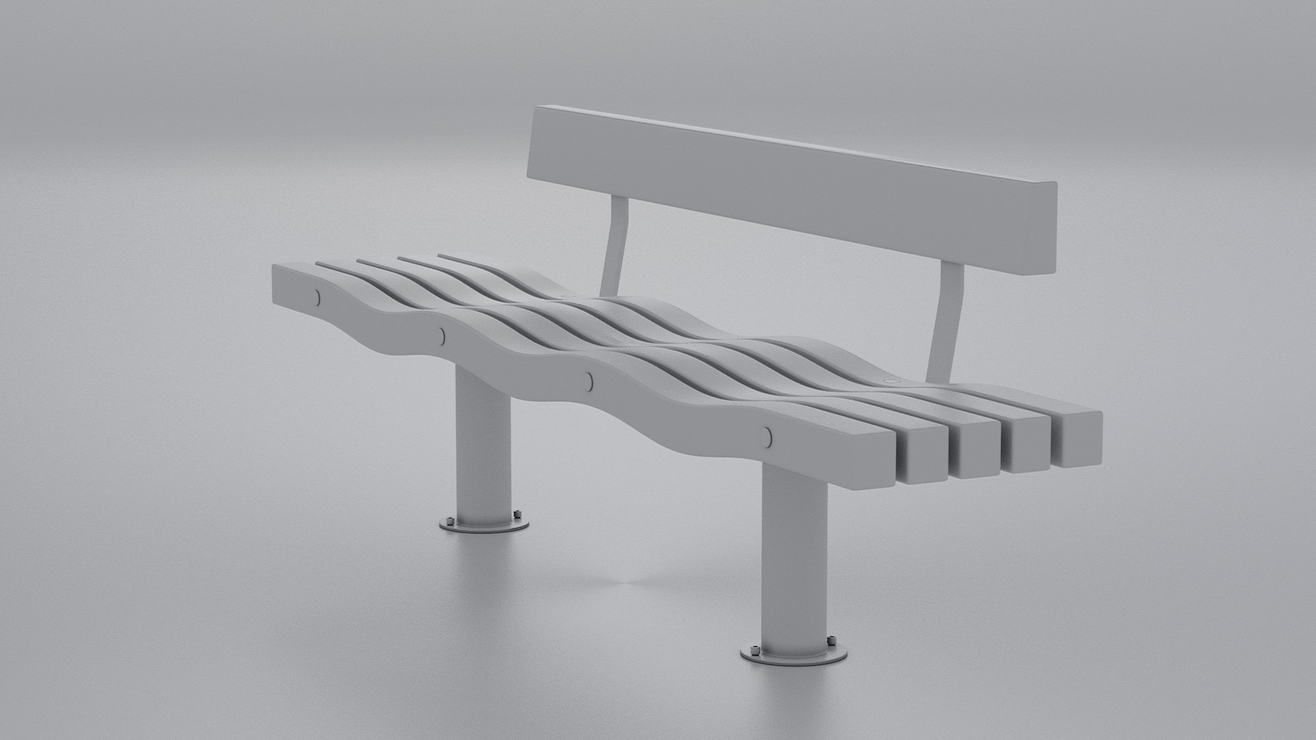 SERPENTINE FIVE SLAT BENCH AND SEAT 3D model_34