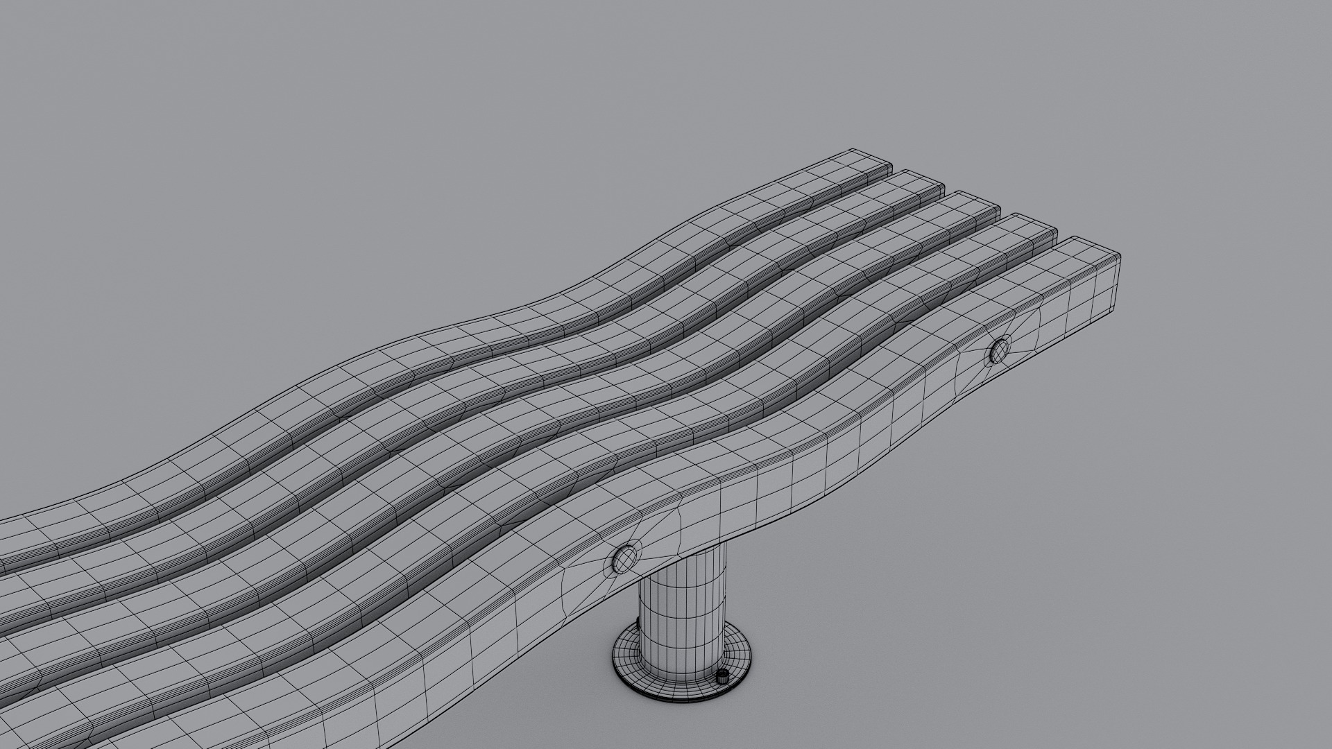 SERPENTINE FIVE SLAT BENCH AND SEAT 3D model_19