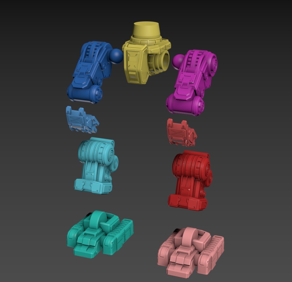 Iron Joe Fighting Mech Poseable Set 100mm 3D print model_11