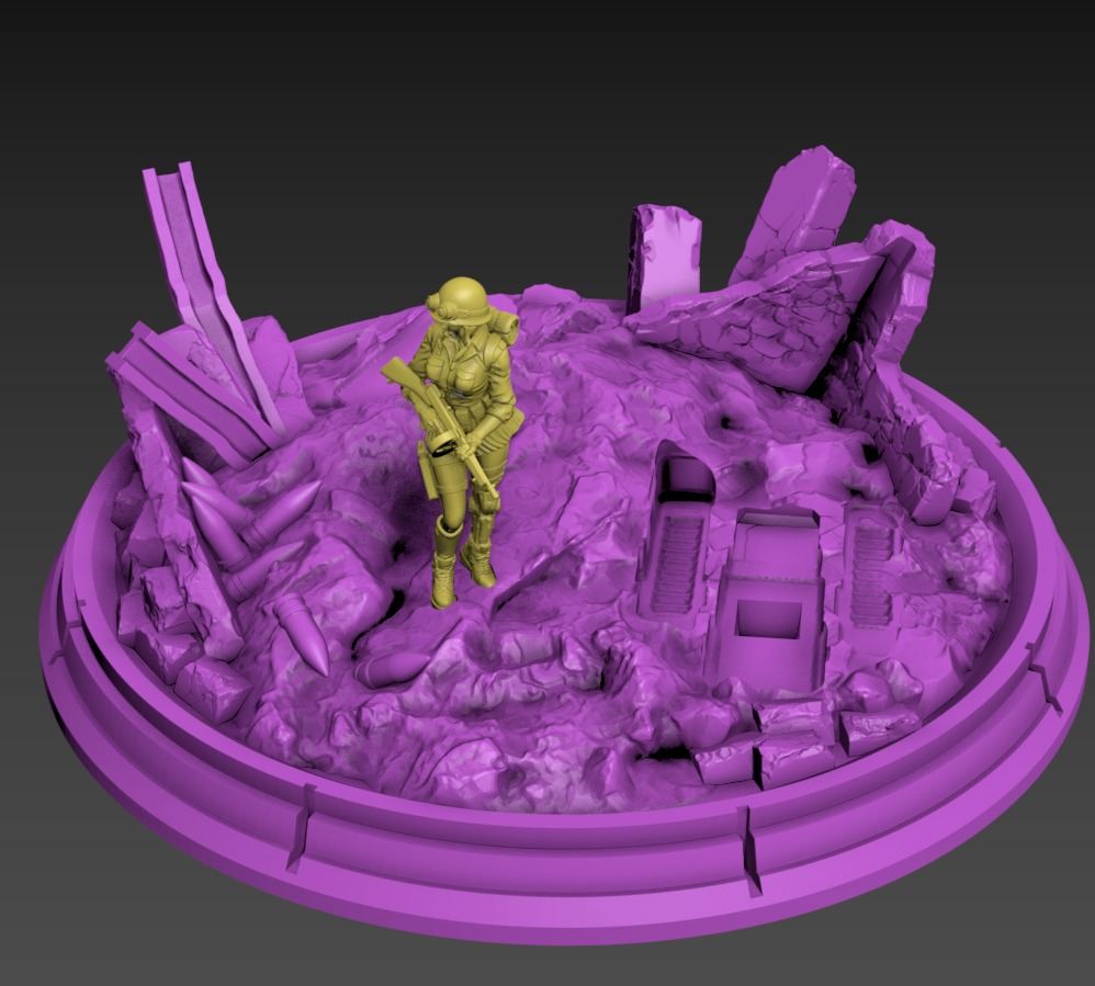 Iron Joe Fighting Mech Static Set 100mm 3D print model_7