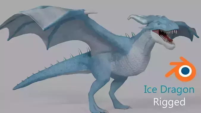Ice Dragon Low-poly 3D model