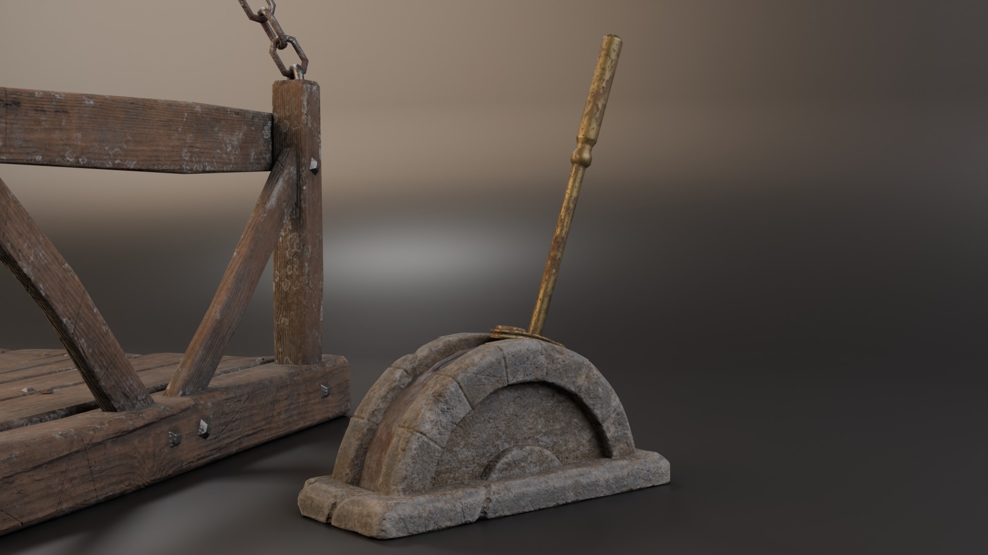 Fantasy Elevator with Lever Free low-poly 3D model_2