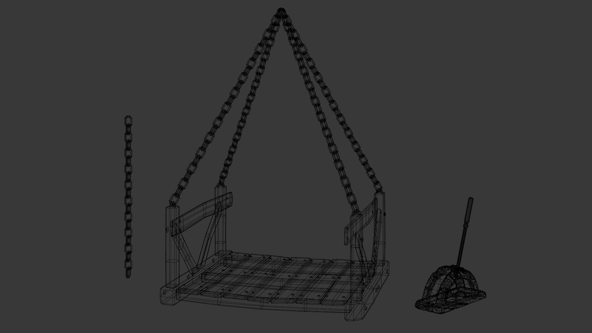 Fantasy Elevator with Lever Free low-poly 3D model_1