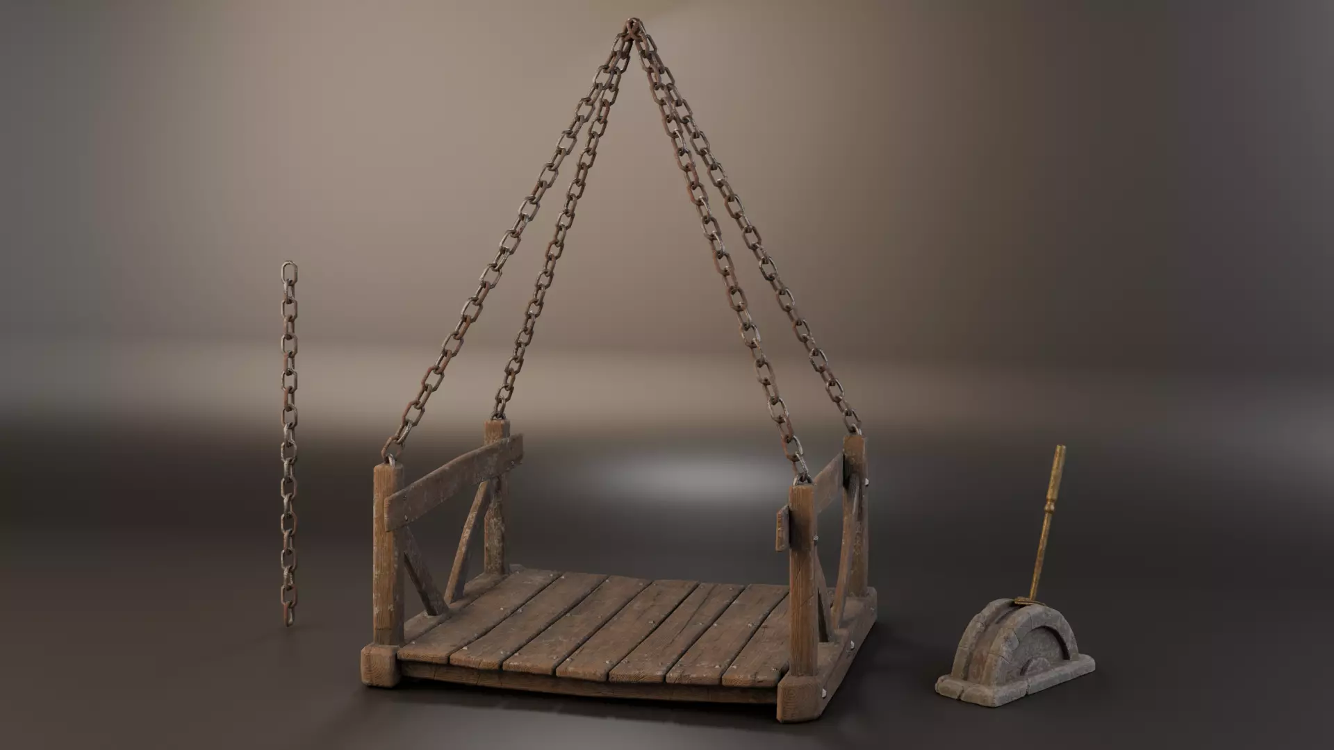 Fantasy Elevator with Lever Free low-poly 3D model_0