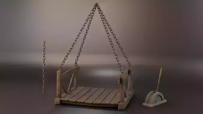 Fantasy Elevator with Lever Free low-poly 3D model