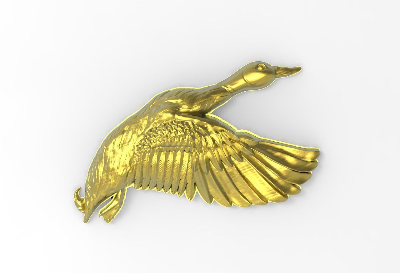 wild duck 3d relief 3D print model 3D print model_2